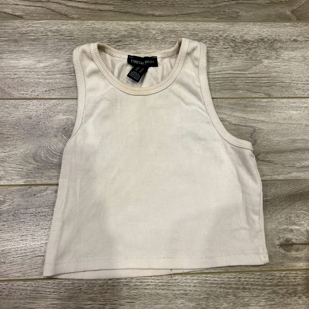 Urban planet white tank crop top